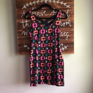 Black Tribal Print bodycon Dress